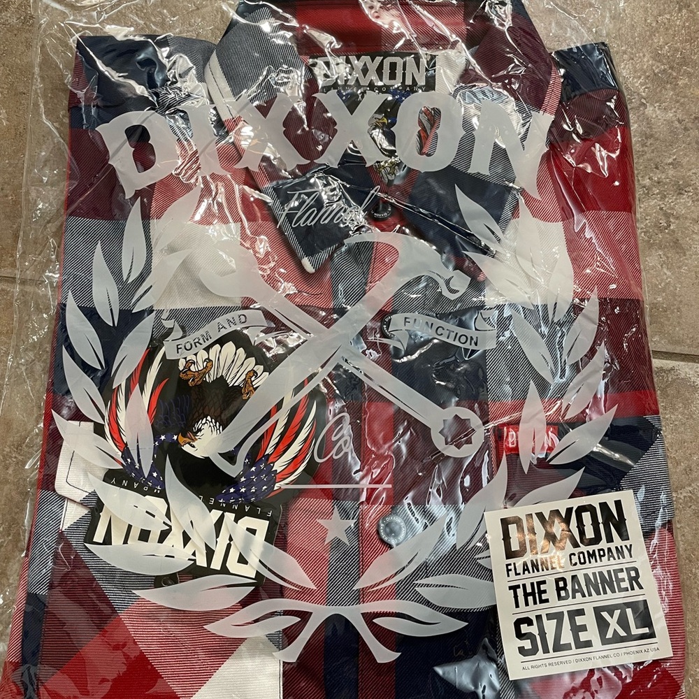 Dixxon Men’s flannel.  “The Banner” NIB Men’s XL